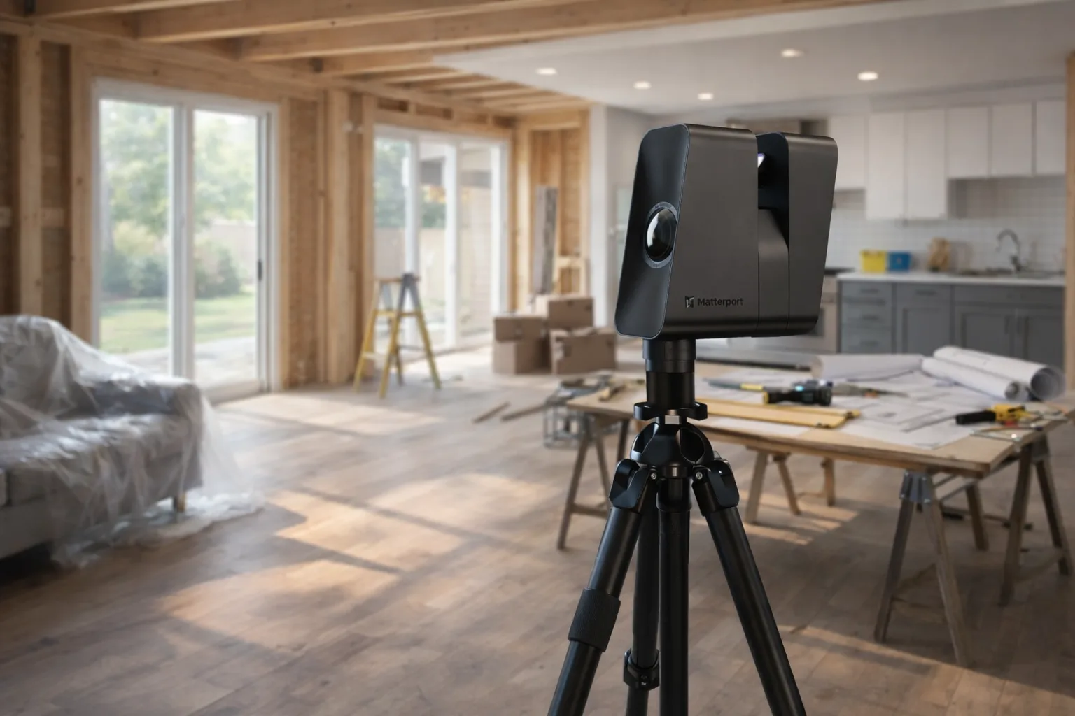 Matterport scanner and renovation plans supporting contractor preconstruction work